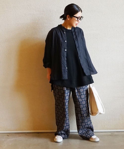 「JOURNAL STANDARD LUXE」 長袖ブラウス FREE ネイビー レディース_画像3