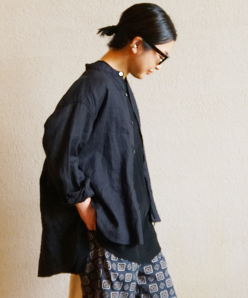 「JOURNAL STANDARD LUXE」 長袖ブラウス FREE ネイビー レディース_画像4