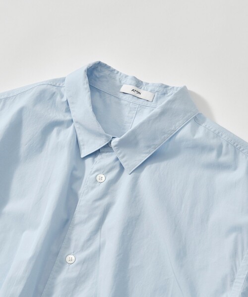 シャツ 「ATON/エイトン」SHRINK COTTON LAWN OVERSIZED HALF SLEEVE SHIRT メンズの画像