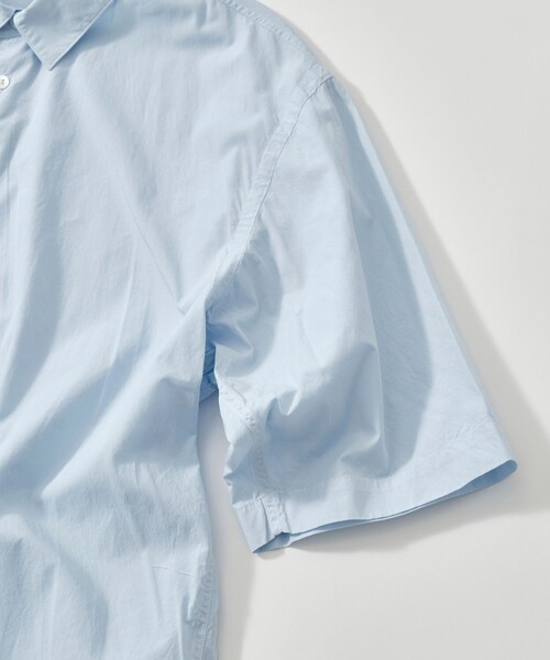 シャツ 「ATON/エイトン」SHRINK COTTON LAWN OVERSIZED HALF SLEEVE SHIRT メンズの画像