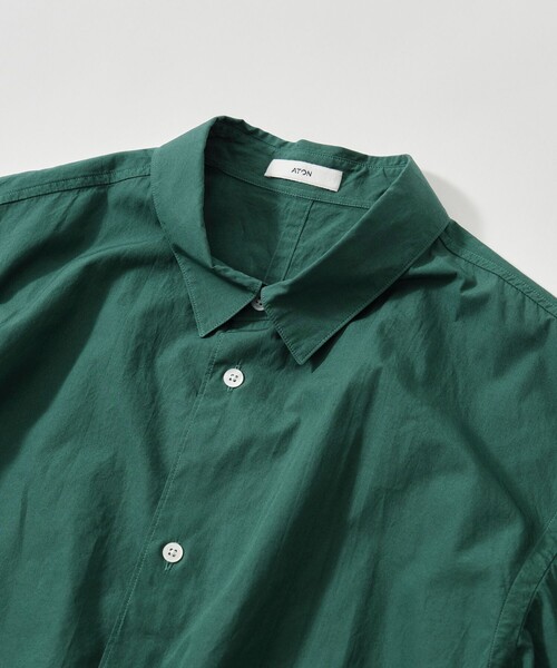 シャツ 「ATON/エイトン」SHRINK COTTON LAWN OVERSIZED HALF SLEEVE SHIRT メンズの画像