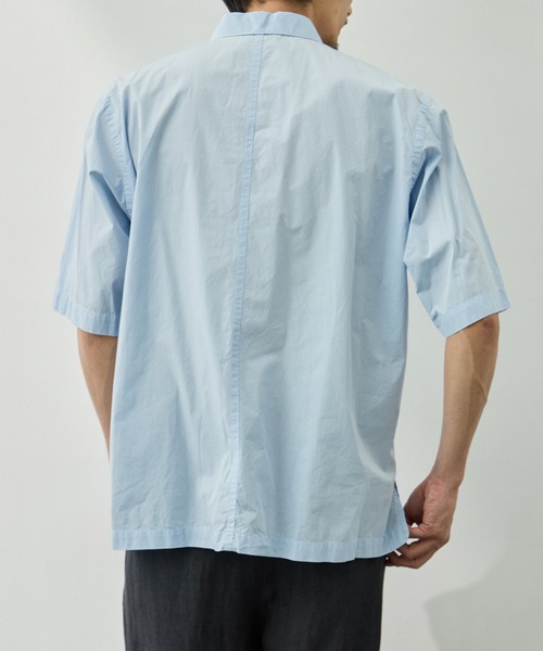 シャツ 「ATON/エイトン」SHRINK COTTON LAWN OVERSIZED HALF SLEEVE SHIRT メンズの画像