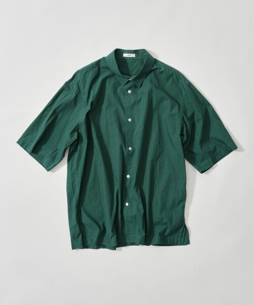 シャツ 「ATON/エイトン」SHRINK COTTON LAWN OVERSIZED HALF SLEEVE SHIRT メンズの画像