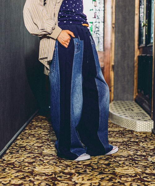 niko and…（ニコアンド） デニムパンツ MEDIUM ネイビー レディース