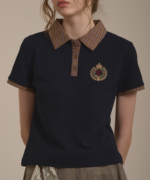hazyl ポロシャツ ポロ emblem logo polo shirt / エンブレムロゴ