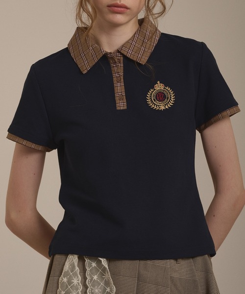 hazyl ポロシャツ ポロ emblem logo polo shirt / エンブレムロゴ