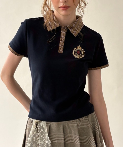hazyl ポロシャツ ポロ emblem logo polo shirt / エンブレムロゴ