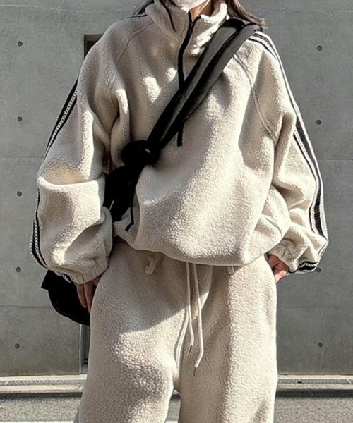 YACA（ヤーカ） パーカー Side Line Boa Fleece Anorak/サイドライン