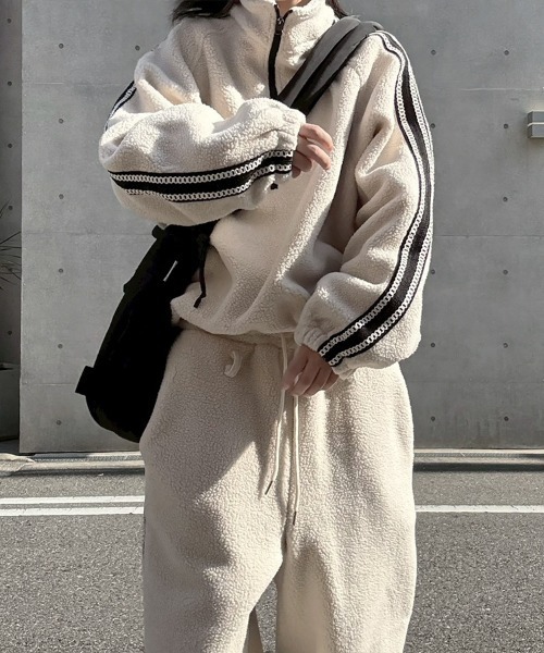 YACA（ヤーカ） パーカー Side Line Boa Fleece Anorak/サイドライン