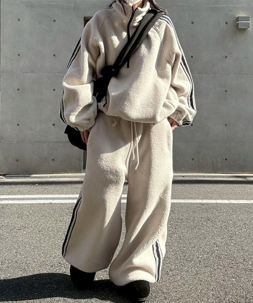 YACA（ヤーカ） パーカー Side Line Boa Fleece Anorak/サイドライン