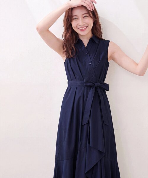 natural couture シャツワンピース アシンメトリーヘムシャツ