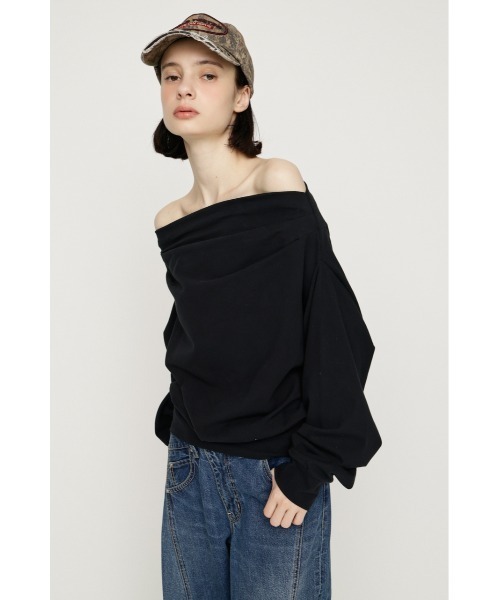 SLY（スライ） tシャツ 「昨年大人気TOPS！」TUCKED OFFSHOULDER TOPS