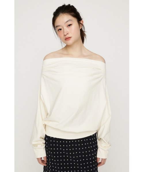 SLY（スライ） tシャツ 「昨年大人気TOPS！」TUCKED OFFSHOULDER TOPS