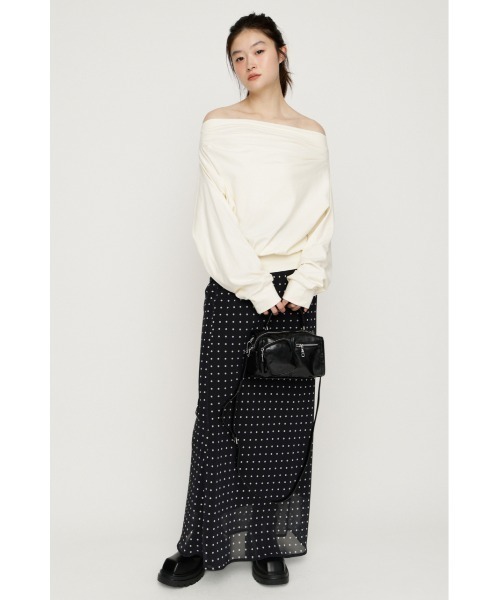 SLY（スライ） tシャツ 「昨年大人気TOPS！」TUCKED OFFSHOULDER TOPS