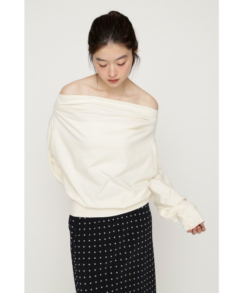 SLY（スライ） tシャツ 「昨年大人気TOPS！」TUCKED OFFSHOULDER TOPS