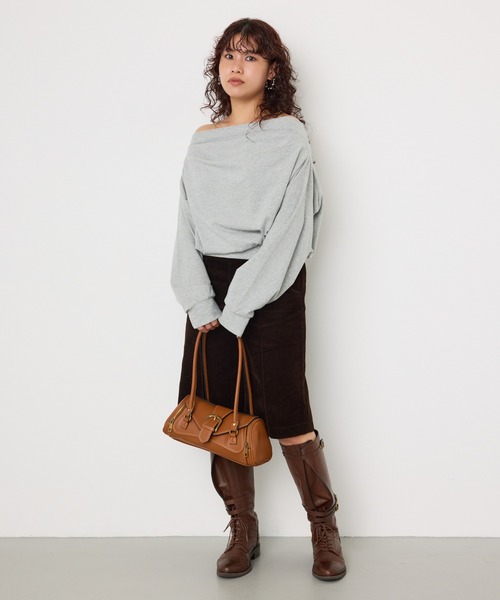 SLY（スライ） tシャツ 「昨年大人気TOPS！」TUCKED OFFSHOULDER TOPS