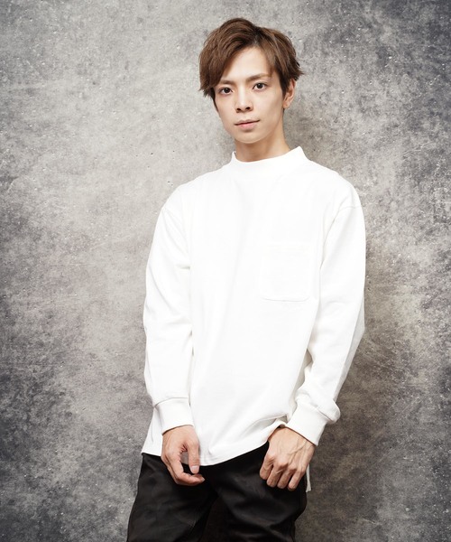 おしゃれスタ tシャツ ビッグシルエットモックネックTシャツ(IR