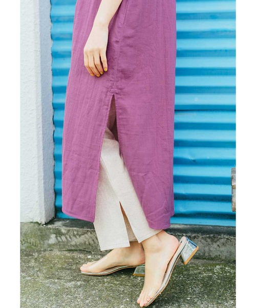 パンツ リブ イン コンフォート ムレずに涼やか!こっそりメッシュのUVカットリブワイドパンツ