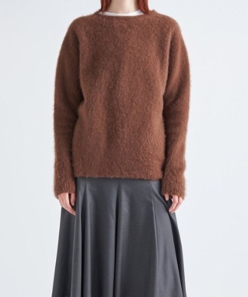 ニット ATON エイトン FUR CASHMERE CREWNECK 