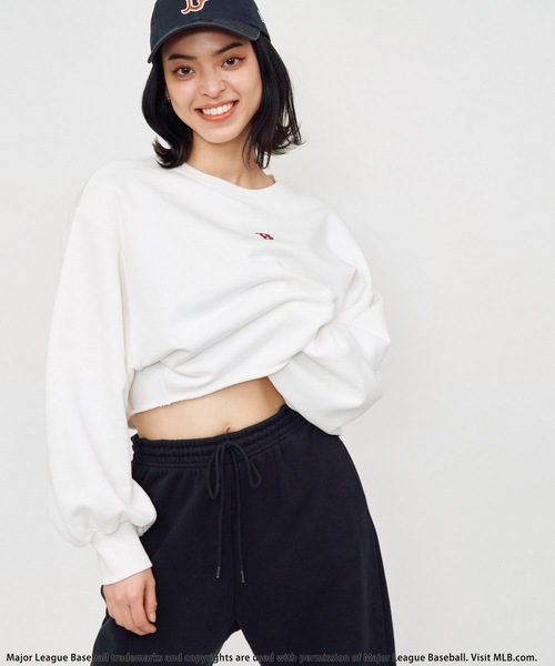 BURBERRY クロップド丈 スウェット ホワイト ロゴ M ショート丈 BURBERRY ホワイト スウェット M