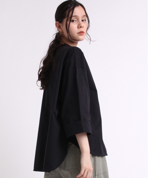 tシャツ M1820 26/-リサイクルプレーティング五分袖プルオーバー レディース | RNA-N | 19