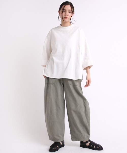 tシャツ M1820 26/-リサイクルプレーティング五分袖プルオーバー レディース | RNA-N | 09