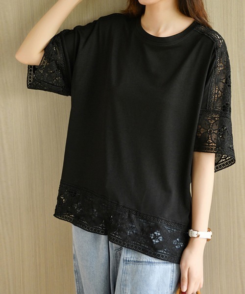 美品❣️お袖シースルーTシャツ tシャツ ポイントシースルートップス レディース : ZOZOTOWN