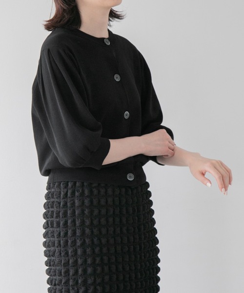 カーディガン パフクルーニットカーディガン 285322 : ZOZOTOWN Yahoo