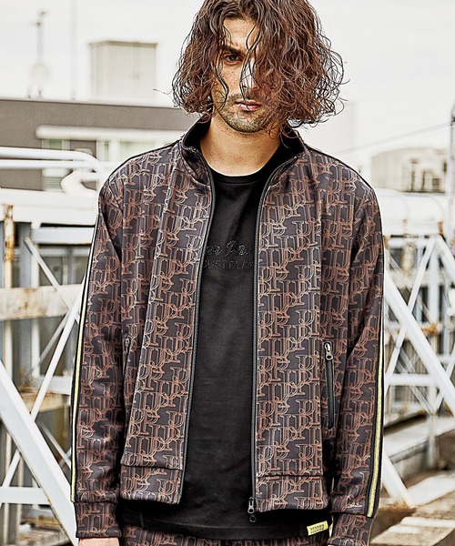 MUNSINGWEAR メンズLL トラックジャケット ジャージ　総柄　型押し RATTLE TRAP（ラトルトラップ） ブルゾン アウター 「JUST PLAY