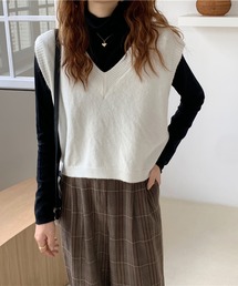 ベスト ジレ Vネックニットベスト レディース : ZOZOTOWN Yahoo