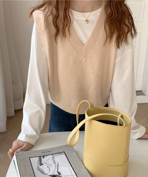 ベスト ジレ Vネックニットベスト レディース : ZOZOTOWN Yahoo