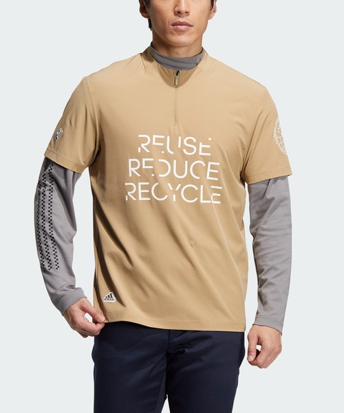 サイズ：M ADIDAS GOLF アディダスゴルフ 2023年 AEROREADY ハイネック 半袖Tシャツ  イエロー系 [240101434098] ゴルフウェア メンズ ストスト adidas （セール）アディダス ゴルフ メンズ HEAT. RDY バック