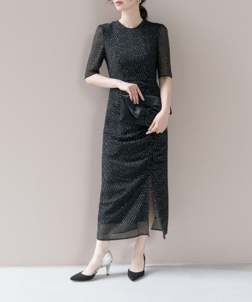 kaene カエン　ラメドビースリットドレス　ワンピース　オケージョンドレス kaene（カエン） ドレス ラメドビースリットドレス : ZOZOTOWN Yahoo