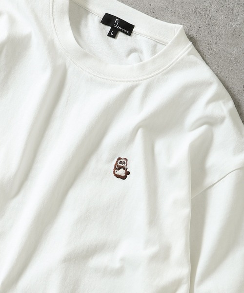 ZIP FIVE（ジップ ファイブ） tシャツ 「ZIP FIVE」動物刺繍 ワン