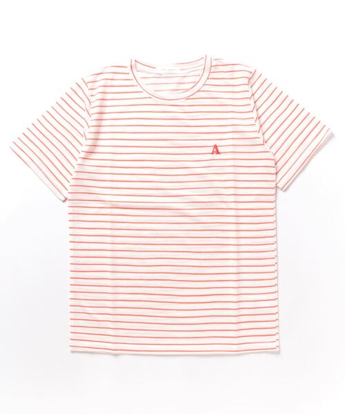 45R　ボーダー　Tシャツ　コットン　ロゴ　刺繍　45rpm tシャツ ロゴ刺繍ボーダーロンT レディース : ZOZOTOWN Yahoo!店