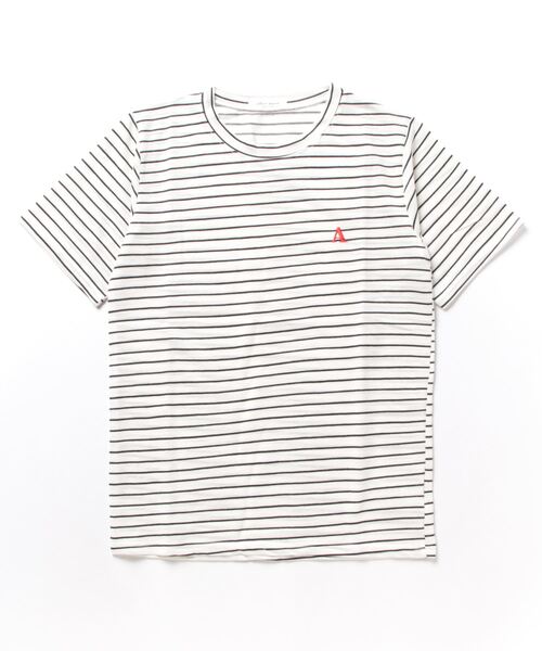 Isn't She? tシャツ ボーダー刺繍ロゴTシャツ レディース Isn't She? tシャツ ボーダー刺繍ロゴTシャツ レディース