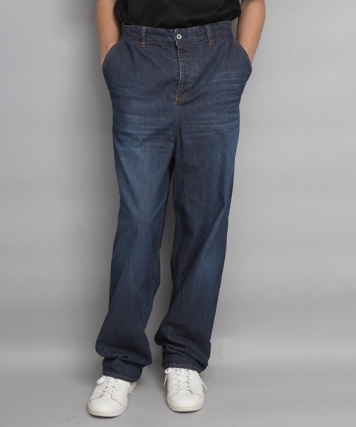 ワイドパンツ ジーンズ WASHED WIDE DENIM メンズの画像
