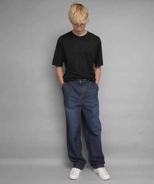 ワイドパンツ ジーンズ WASHED WIDE DENIM メンズの画像