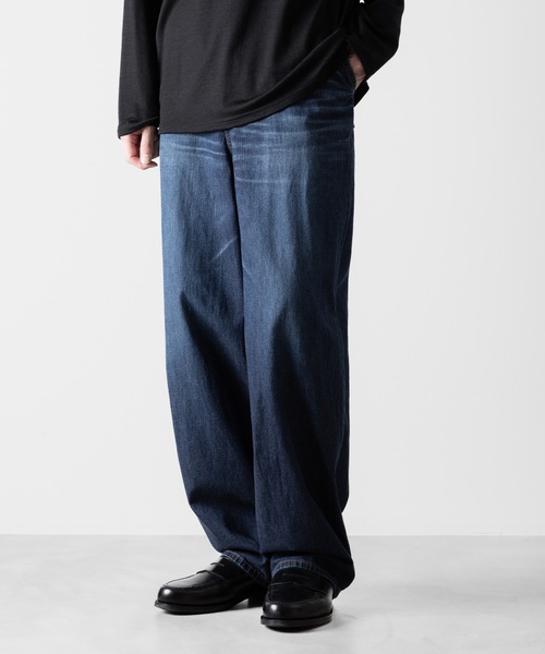 ワイドパンツ ジーンズ WASHED WIDE DENIM メンズの画像