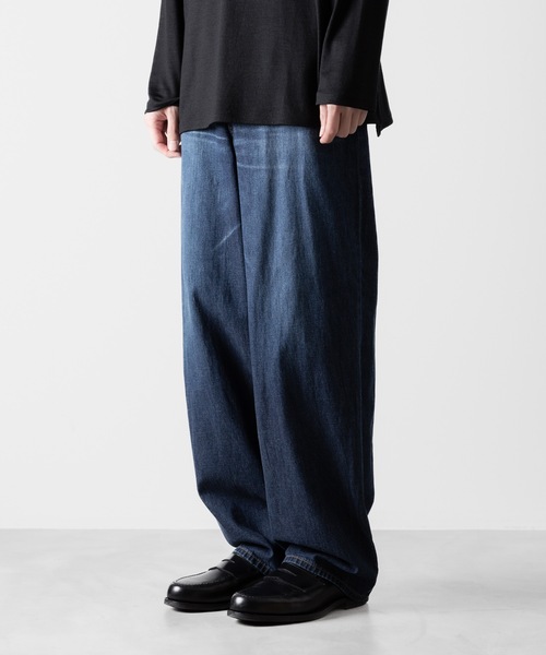 ワイドパンツ ジーンズ WASHED WIDE DENIM メンズの画像