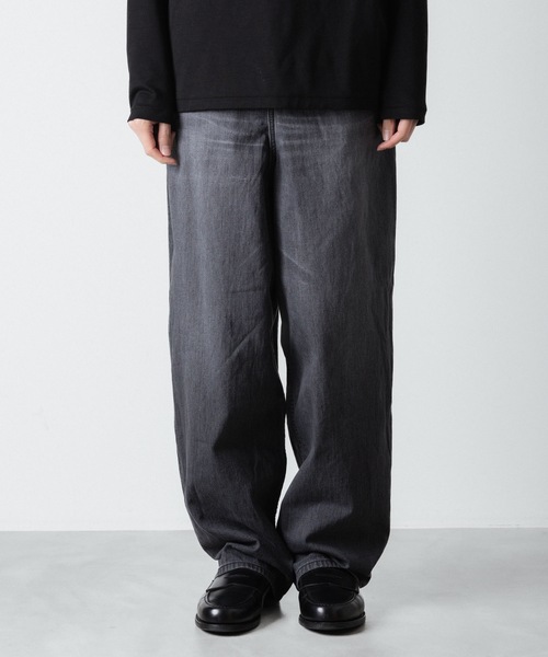 ワイドパンツ ジーンズ WASHED WIDE DENIM メンズの画像