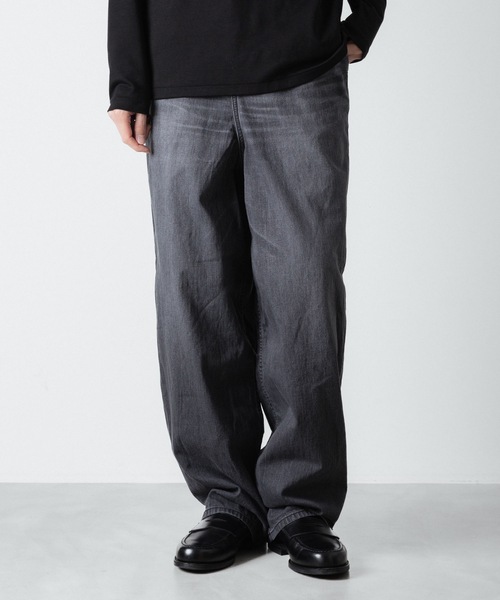 ワイドパンツ ジーンズ WASHED WIDE DENIM メンズの画像
