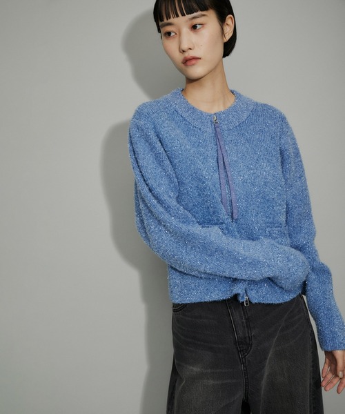 ADAM ET ROPE' カーディガン 「WEB限定・新色追加」ラメニット