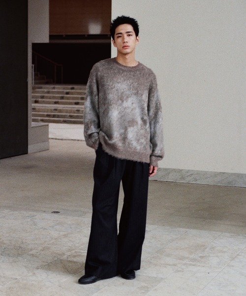 WYM LIDNM セーター ニット MOHAIR BLEND JACQUARD SHAGGY KNIT メンズ