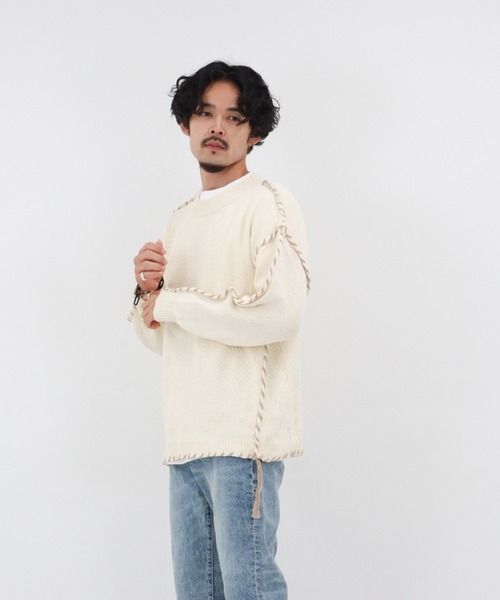 ニット セーター 「Bl」 「IZU」 ハンドステッチニット レディース メンズ ARCHIVER ニット セーター 「Bl」 「IZU」 ハンドステッチニット