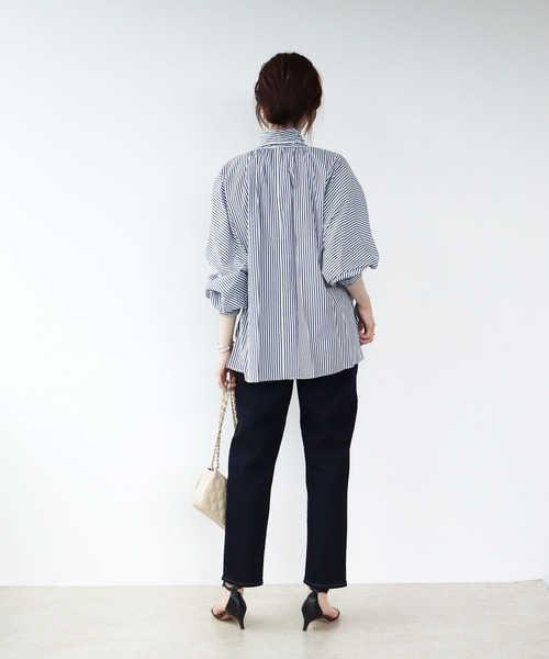 Jines ブラウス シャツ BIGボウタイリボンブラウス レディース
