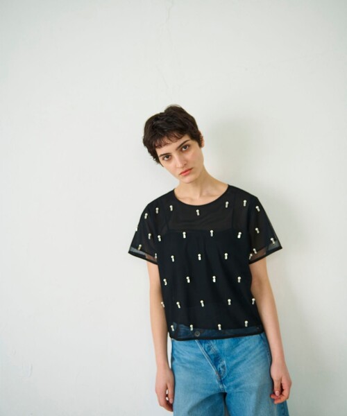 tシャツ ビジューチュールトップ レディース Diagram tシャツ ビジューチュールトップ レディース : ZOZOTOWN