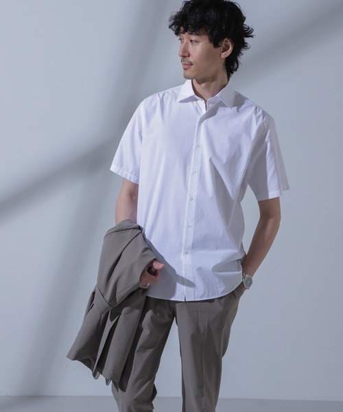 シャツ ブラウス メンズ 「N SHIRTS」AntiSoaked(R)汗染み防止セミワイドカラーシャツ半袖｜zozo｜02