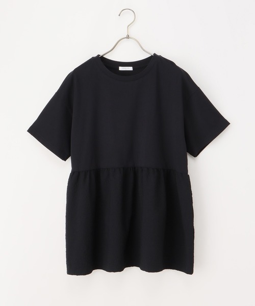 異素材ペプラムTシャツ（カットソー/Tシャツ）｜SNIDEL