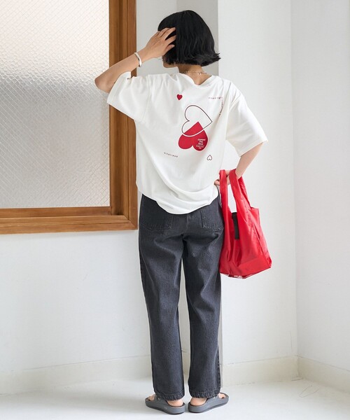 FREAK'S STORE tシャツ ダブルハートTシャツ レディース